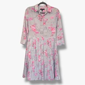 Banana Republic Watercolor Button Down Pleated Office Shift Dress- Size 4